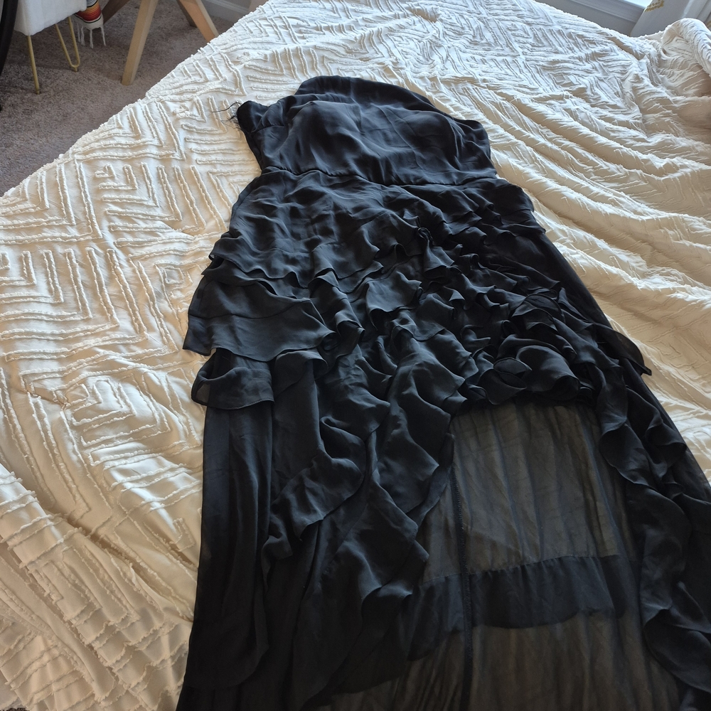 Elegant Black Ruffled Dress